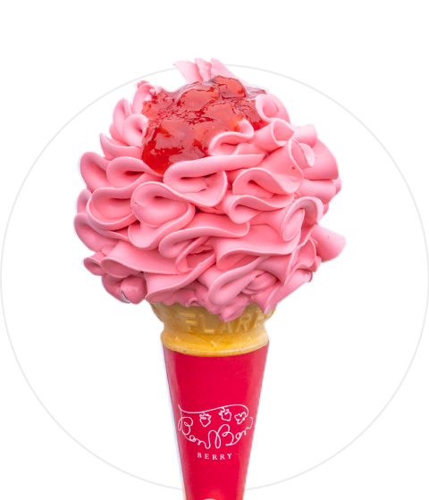 紅ほっぺいちごのお花ソフト